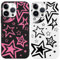 Foonary 2 Pack Phone Case Compatible with iPhone 14 Pro 6.1, Slim Fit Soft Silicone TPU with Fashion Star Design Aesthetics Pattern, Shockproof Bumper Protector Matte Cover for iPhone 14 Pro