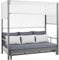 Dehner Gartenmöbel Daybed Hollywood, 3-Sitzer, inkl. Polster, 195 x 183 x 195 cm, Aluminium/Stahl/Polyester, schwarz/grau