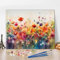 TISHIRON Malen nach Zahlen für Erwachsene Anfänger Bunte Blumen auf der Wiese Frühlings-Ölgemälde DIY Malen nach Zahlen-Kits Abstrakte Malerei für Wanddekoration Zuhause 40x50 cm