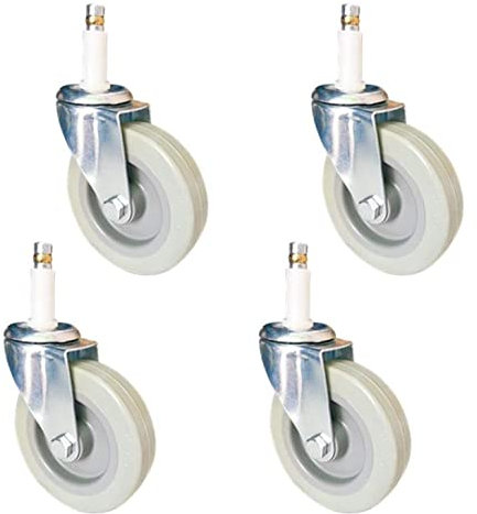 Bürorollen 4-Zoll-Schwerlast-Schwenkmöbelräder, bewegliche Lenkrollen für Trolleys, PU-Speisewagenräder, für Küchen-Hotelwagen-Werkbank, Standardvorbau M11 x 50 mm, Tragfähigkeit 2