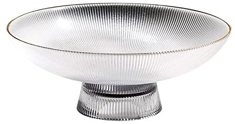 Fruttiera Cesto di Frutta Piatto da frutta in vetro pratico e alla moda, bacino multifunzionale for caramelle con piede alto, vassoio for snack di grande capacità Ciotola per Frutta ( Size : M )