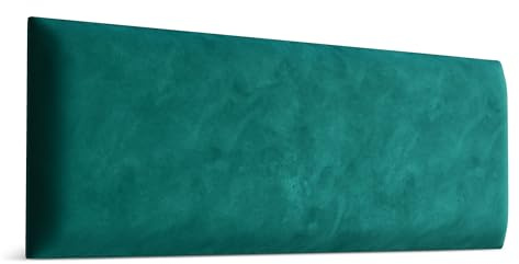 Muralo Wandkissen Gepolstert, Magic Velvet, Wandpolster - 90x30 cm, Türkis | Wandpaneel, ideal als Bettkopfteil oder Lendenkissen - für Schlafzimmer und Wohnzimmer, einfache Anbringung mit Montagekleber