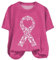 Femme Cancer du Sein Octobre Rose - T-Shirt Col Rond Ruban Rose 2024 pour Sensibilisation et Lutte au Cancer du Sein