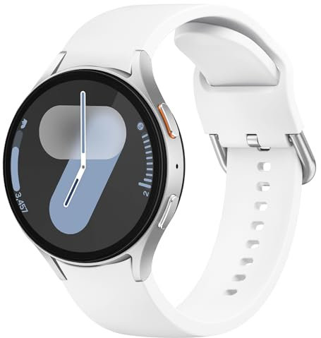 AK Bracelets Compatible avec Samsung Galaxy Watch 7/6/5 40mm 44mm/Watch 5 pro 45mm, Bracelet Silicone Soft pour Galaxy Watch 6 Classic 43mm 47mm Bracelet Montre 20mm Sport Femme Homme (Blanc)