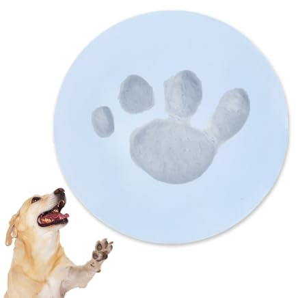 Clay Pet Paw Impression Kit, Pfotenabdruck DIY Andenken für Pfotenabdruck Jahrestag Pfotenabdrücke Hund oder Katze Ornament Werkzeug & Display Ständer Fit Hund und Katze Pfotenabdruck Set