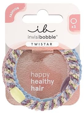 invisibobble - TWISTAR Lavender Braids - 3x lilane Haargummis mit geflochtener Optik - Schonender, sicherer Halt & hoher Komfort - Hair Ties für Frauen & Mädchen - Trendiger Look, gesundes Haar