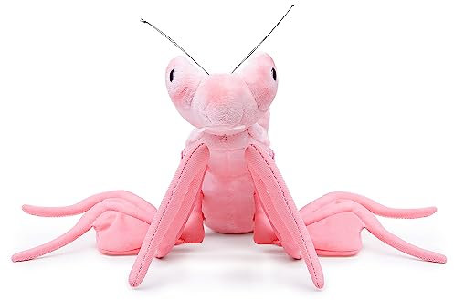 RLOMUTE Orchideenmantis Plüschtier realistisches Stofftier weiches Insect kuscheliges für Gastgeschenke Begleiter Schlafzimmer Sammlergeschenk für Kinder Jungen Mädchen 11Zoll Rosa