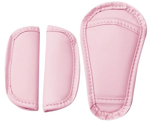 Autositzgurt-Bezüge für Kinderwagen, Rosa, 3 Stück, Baby-Schulterriemen und Schritt-Gurtpolster, weiche Polsterung für Kindersicherheitsgurte, bequeme Gurtpolster für Reisen und den täglichen Gebrauch