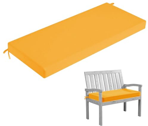 HJZPWB Bankauflage Outdoor Abnehmbare Sitzkissen Bank Waschbare Bankauflagen Gartenbank Auflage mit Rutschfester Unterseite Sitzauflage Bank Sitzpolster Bank,Gelb,100x40x3cm