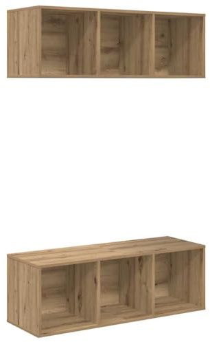 vidaXL Wall-mounted TV Cabinets 2 pcs Artisan oak 37 x 37 x 107 cm, Living Room, Modern Storage Solutions, Wall-Mounted Shelves, Cube Shelving, Organizing Unit, Functional Home Decor Display