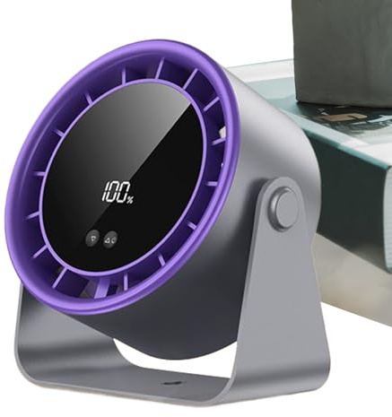 Renchey Ventilador de Sobremesa - Ventiladores Pequeños Portátiles Con Pantalla - Dispositivo Silencioso Sin Cable Manual Personal para Dormitorio Oficina Interior Viajes Mesa