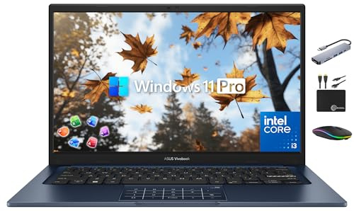 ASUS Vivobook Laptop Computer Business 2025-2026, Lifetime Office, AI Copilot, 14 FHD Display, 6-Core Intel i3-1315U CPU, 40GB RAM, 2.5TB Storage (2TB SSD +500GB Ext), MarxsolAccessory, Win 11 Pro