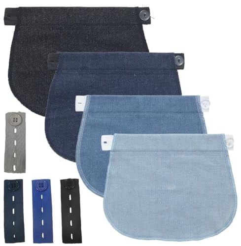 BDEPSTR Allarga Pantalonic,8 Pezzi Estensori Cintura Premaman Regolabili,Elastici Estensori per Pantaloni Gravidanza,per Donne Incinte,L'inizio Della Gravidanza(A)