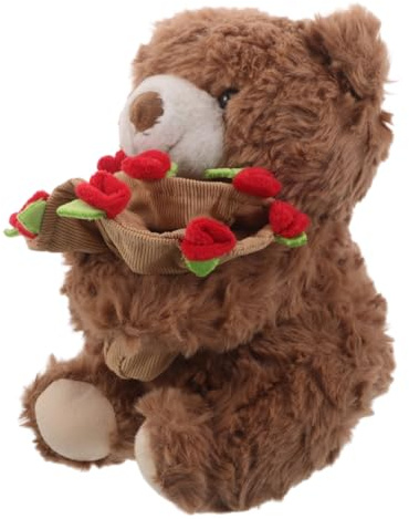 MUSISALY Peluche Ours Peluche Rose avec Rose pour Petite Amie Cadeau Saint-Valentin pour Femme Maman Fille