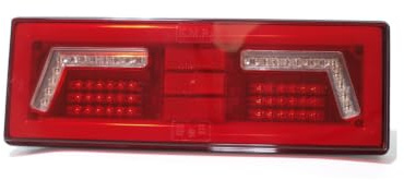 UNITRAILER KAMAR LED Rueckleuchte L1829 rechts 6 Funktionen 12 bis 24 V 375 x 130 mm Kabel 0,3 m Reflektor intelligenter Lastwiderstand E9 fuer Anhaenger Lkw und Landmaschinen Rueckfahrlicht