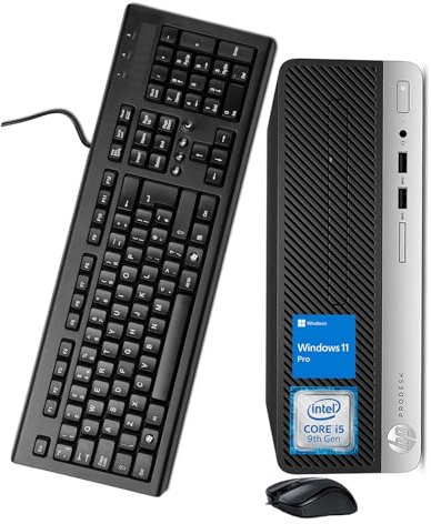 HP ProDesk 400 G6 SFF Desktop Computer PC, Intel Core i5-9500, 8 GB RAM, 256 GB SSD, WiFi, Bluetooth, tastiera US QWERTY Windows, 11 Pro (ricondizionato)