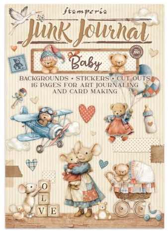 Stamperia - Junk Journal Stickers, Cut-Outs, and Backgrounds for Scrapbooks, Albums, Card Making, Bullet Journalling and More, Perfect for Hobbies, Crafts, and Gifting (Baby)