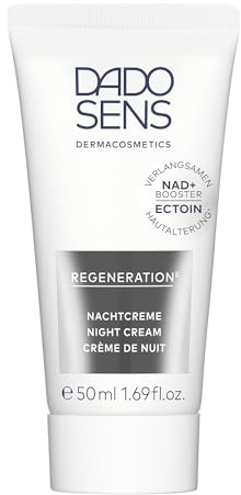 DADO SENS REGENERATION E Nachtcreme 50 ml, Mit NAD+ Booster & Ectoin | Feuchtigkeitsspendende Nachtpflege, Mildert Falten, Anti-Aging Nachtcreme, Regenerierend & Straffend, Fördert Zellenergie