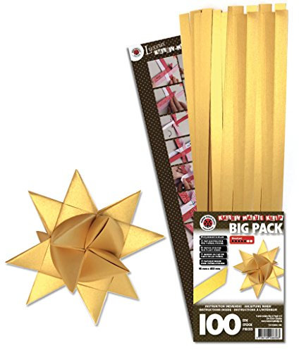 Karen Marie Papierstreifen für Fröbelsterne, Luxus Supergold