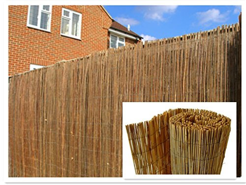 Abaseen Natural Peeled Reed Screening Roll Garden Screen Fence Fencing Panel 4m (1m x 4m)