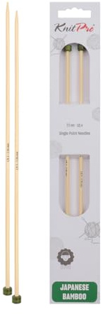 KnitPro K22356 Jackenstricknadeln, Bamboo, Braun, 33 cm x 3.5 mm, 2 Count