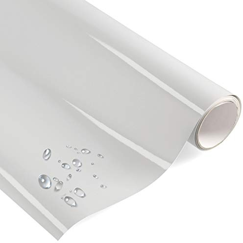 timalo Premium Möbelfolie Hochglanz - Hellgrau - 1 Meter x 63 cm (Rollenware am Stück) und Bastelfolie Küchenfolie - Klebefolie für Möbel, Türen selbstklebende Folie Küche, Meterware Grau