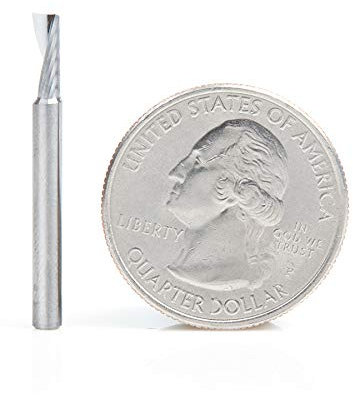 Amana Tool 51371 Metric SC Spiral O Single Flute, Aluminum Cutting 3 D x 8 CH x 3 SHK x 30mm Long Up-Cut Router Bit with Mirror Finish