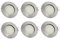 vislux LED Einbaustrahler 230V - 58mm - 70mm - Edelstahlgebürstete Einbauspots Badezimmer- Energiesparende warmweiße Einbauleuchten - 3,5W 330lm 3000K - (6er Set) - (Matt-Chrom)