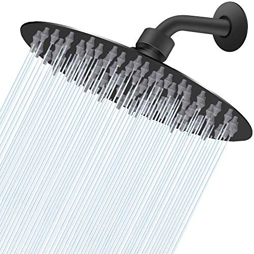 Pommeau de douche haute pression, pommeau de douche à effet pluie de 20,3 cm, design ultra fin, augmentation de la pression, expérience de douche impressionnante, pommeau de douche à effet pluie
