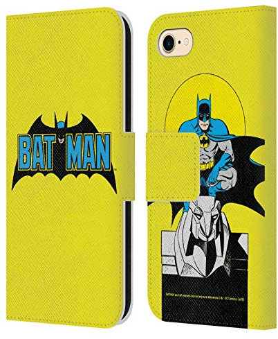 Head Case Designs Offizielle Batman DC Comics Klassisch 2 Logos Leder-Wallet-Hülle Kompatibel mit Apple iPhone 7/8 / SE 2020 & 2022