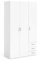 Dmora - Armoire à trois portes et trois tiroirs, couleur blanche, Dimensions 115 x 200 x 49 cm