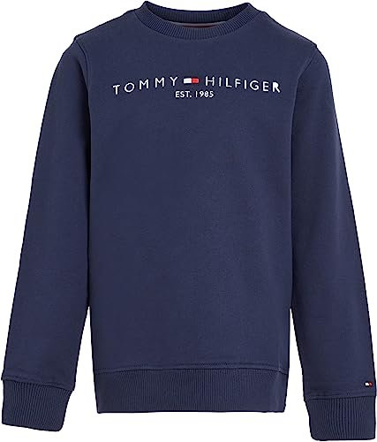 Tommy Hilfiger Felpa Bambini Unisex Essential Sweatshirt Senza Cappuccio, Blu (Twilight Navy), 24 Mesi