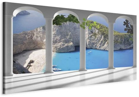 murando Wandbild Mega XXXL FensterblickEinteiliger XXL-Format Kunstdruck zur Selbstmontage Leinwandbilder moderne Bilder DIY Wanddekoration Wohnung Deko Meer Strand Zakynthos