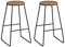 WENKO Barhocker Loft, 2er Set Barstühle aus nachhaltigem Bambus & stabilem Metall, Cooles Industrial Design für Kücheninsel, Bar & Stehtisch, je 42 x70 x 42 cm, Schwarz matt/Natur