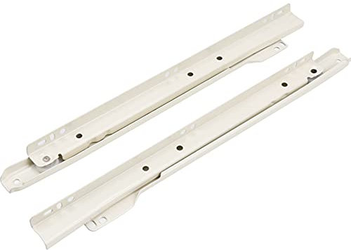Feste Schubladenauszüge,Schubladenschiene Rollenauszug Vollauszug mit Rollen,2 Falten,für Kleiderschrank, Nachttisch, Computertisch,Tragkraft 20Kg,Weiß,2 Stk(Size:55cm(60in))