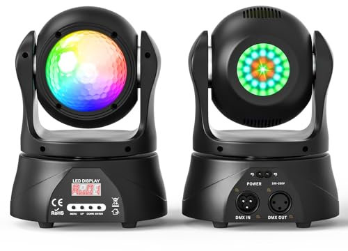 Moving Head d-mx512 LED Bühnenlicht 30W Discokugel DJ Disco Partylicht mit RGBW Kaleidoskop Lichteffekt Sound aktiviertes Control Spotlight für Halloween Weihnachten Party