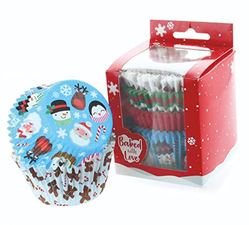 Baked with Love 0638482 Christmas Friends, Cupcake Cases, Baking Cups-Pack of 100, Paper