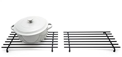 simplywire – Untersetzer – 2er-Pack – Hitzebeständig – Küchenarbeitsplattenschutz – Groß – Schwarz