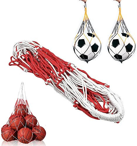 Vebetter Ballnetz, 3 PCS Ballnetz Net Tasche, Balltragenetz Ball Carry Net, Ballnetz für 10-15 Bälle, Tragbar Balltaschen für Fußball,Basketball,Volleyball,Handball,Sports Mesh Tasche with Kordelzug.
