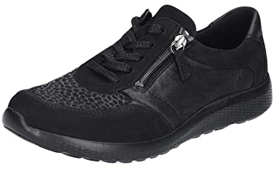 Waldläufer M-IRA Halbschuh, Denver Bronx Giraffestretch, schwarz, OrthoTritt, Weite M 815M01-312-001 (Größe: 41)