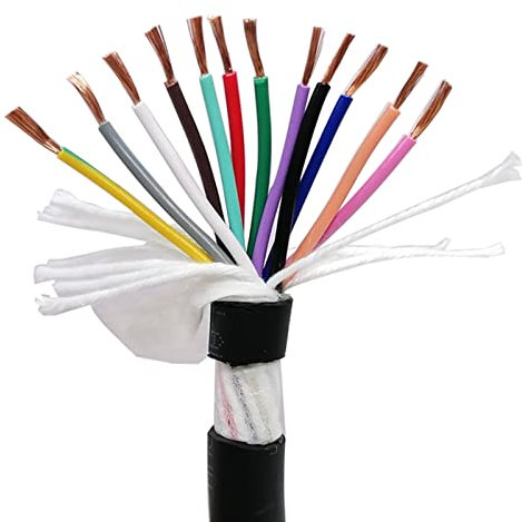 TEN-HIGH 6 Core, 0.5mm² Drag Chain Control Cable Shielded Ultra Flexible Towline Cable Resistance to Bending Corrosion Resistant Copper Wire