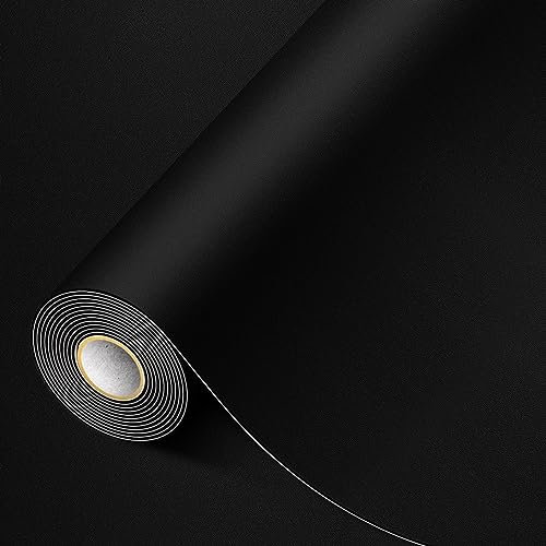 MICTER Leder Selbstklebend 30 X 300 cm, PU Kunstleder Glatt Selbstklebend, Leder Reparatur Set für Möbel, Sofa, Autositze, Taschen, Leder Reparatur und Renovierung(Schwarz)