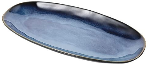 DOITOOL Ceramic Serving Plate Fish Plate Premium Ceramic Jewelry Food Tray Japanese Serving Blue Large Fruit Fish Tray Pasta Dinner Sashimi Platter