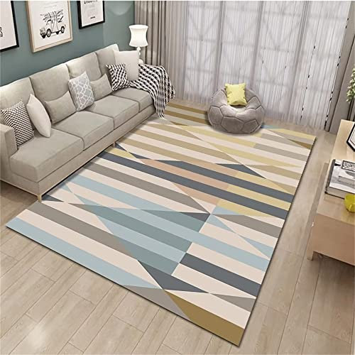 RUGMRZ Teppich Bad Einfaches Wohnzimmer mit leichter Luxus Geometrie kinderzimmer teppich junge Mehrfarbig waschbarer teppich kinderzimmer Auslegware teppich bad bodenbelag balkon deko teppich 200x270