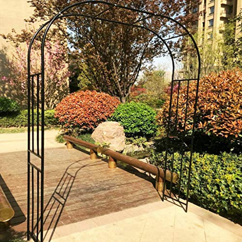 Eisen-Pergola, Gartenbogen Im Freien, Metall-Rosenbögen, 2,4 M Hoch, Gartenlaube Für Kletterpflanzen, Hochzeitsdekorationsbogen (Schwarz 120Cmx40Cmx240Cm)
