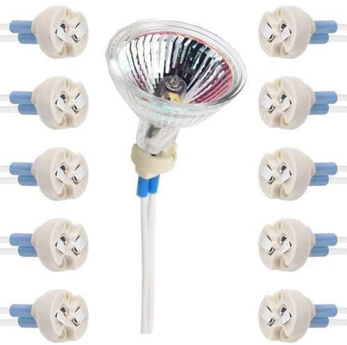 Lampenfüße Sockel, Halogenlampenfassung, 10 Stück Keramik Fassung, MR16 Fassung, für MR16/GU5.3/G4G4/GY6.35/GX5.3/GZ4/MR11, Bi-Pin Base für Halogen/LED-Lampe, Butyeak