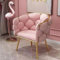 TzUfa Chaise d'appoint en Velours, Chaise Longue pour Chambre à Coucher avec Pieds en métal doré, Chaise à Bulles de Luxe légère, élégante Chaise rembourrée Confortable,Rose