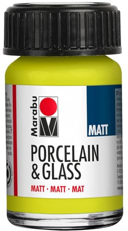 Marabu Pintura mate de porcelana cerámica y vidrio, Reseda 15 ml, pintura y estampado, a base de agua, lavable, apta para lavavajillas