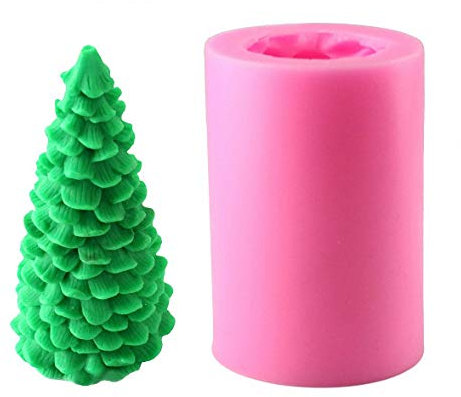 Molde para velas de árbol de Navidad 3D – Molde hecho a mano para hacer velas, reutilizable, moldes de silicona para fondant, arcilla Fimo, jabón, chocolate, decoración de pasteles