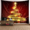 AMDXD Tapisserie Weihnachten 150x150CM, Stern Weihnachtsbaum Wandbehang Strandtücher in Polyester, Rot Gold